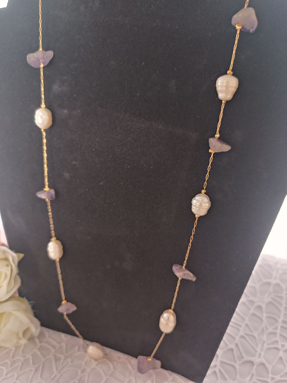Collana con Ametista e Perle