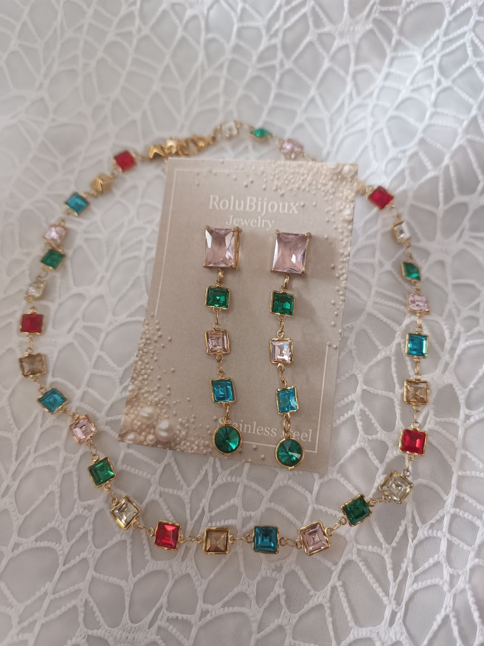 Set Brillar Multicolor Collana +Orecchini