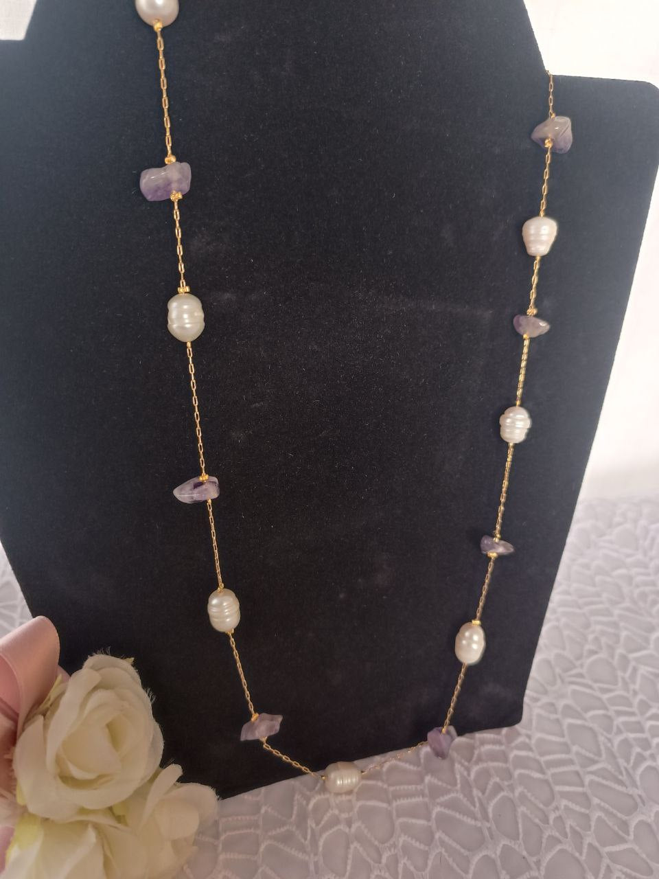 Collana con Ametista e Perle