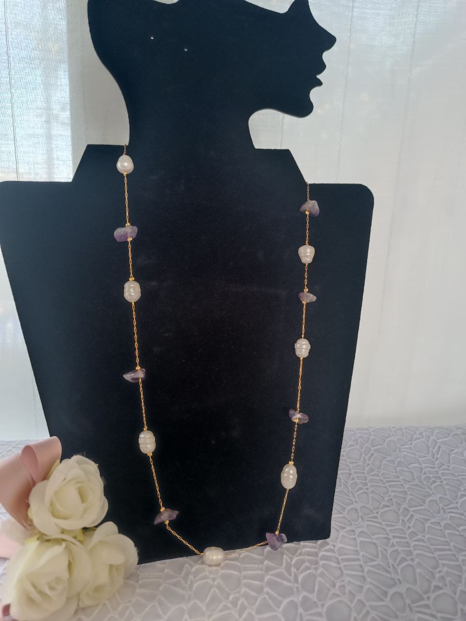 Collana con Ametista e Perle