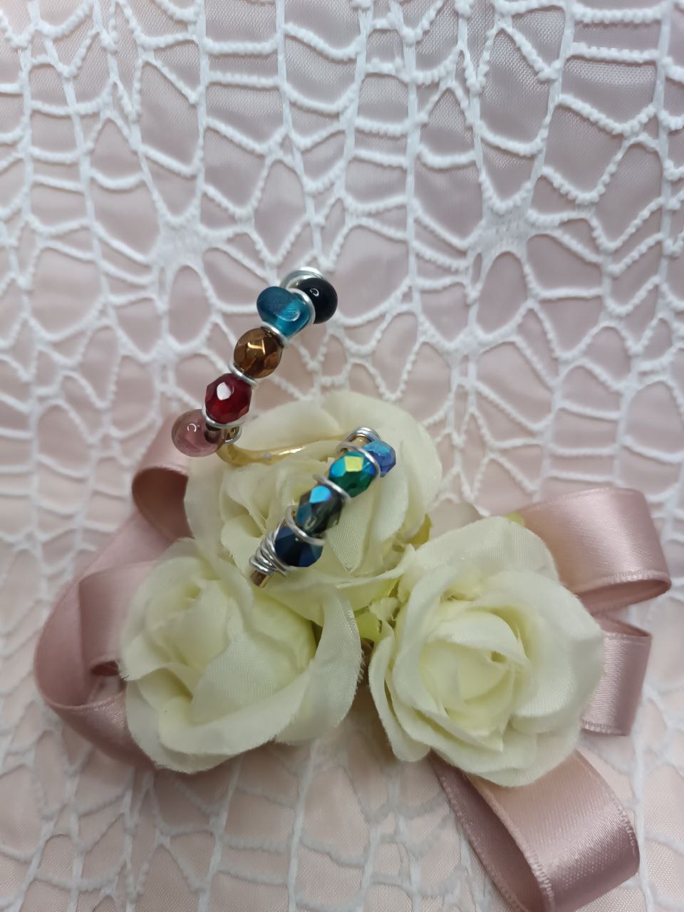 Set Bracciale con Anello Artigianale (Wire & Pietre in agata)
